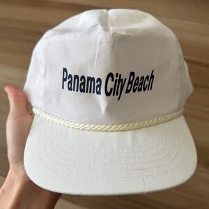 Vintage 80’s Panama City Beach Florida White SnapBack Rope Hat